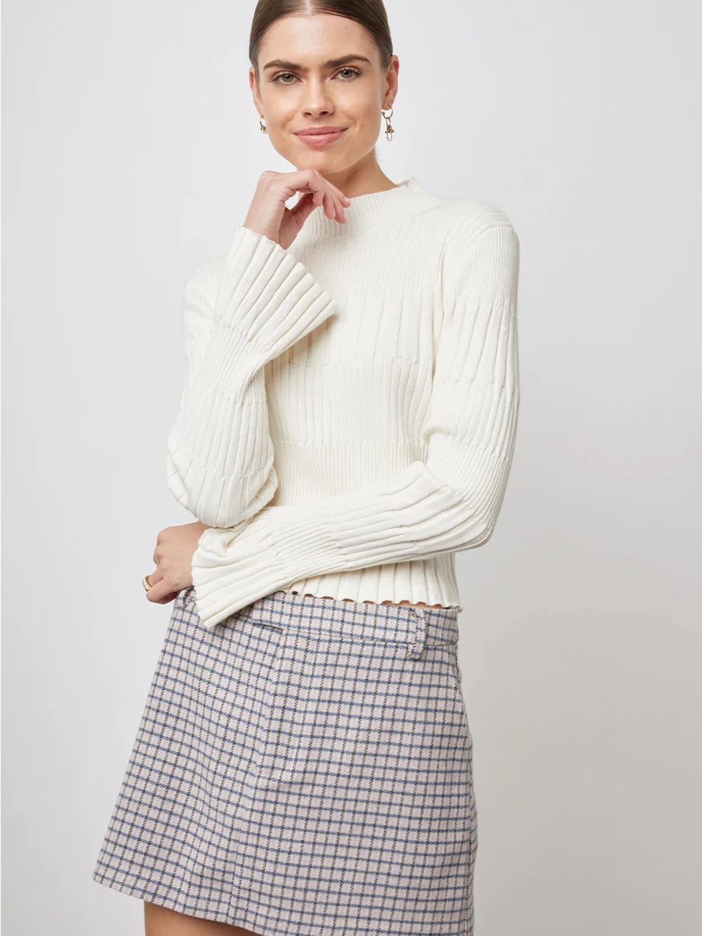 Rails Blue and Cream Checked Mini Skirt - Picture 16 of 16